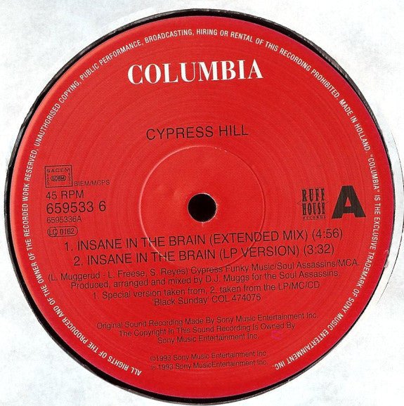 Cypress Hill - Insane In The Brain Vinyl