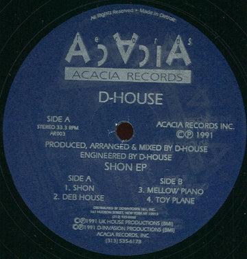 D - House - Shon EP Vinyl Vinly Record