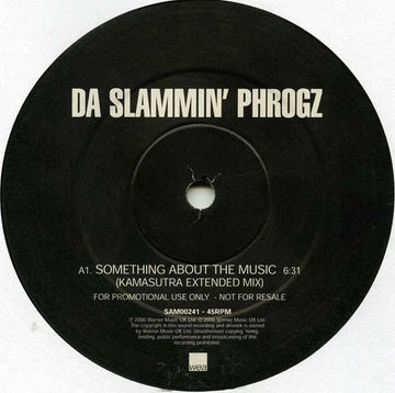 Da Slammin' Phrogz - Something About The Music (Kamasutra Mixes) Vinyl Vinly Record