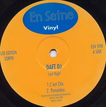 Daft DJ - Last Night Vinyl Vinly Record