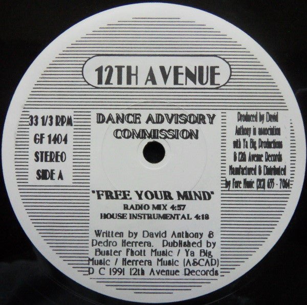 Dance Advisory Commission - Free Your Mind Vinyl