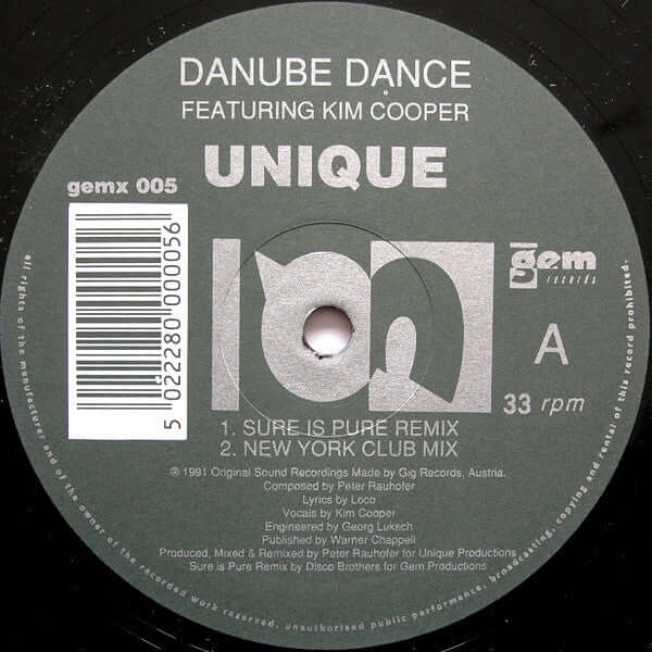 Danube Dance Featuring Kim Cooper - Unique (Remixes) Vinyl