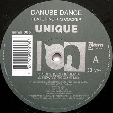 Danube Dance Featuring Kim Cooper - Unique (Remixes) Vinyl Vinly Record
