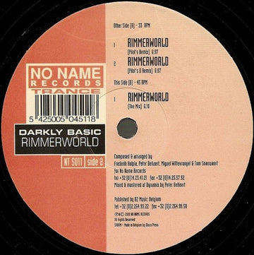 Darkly Basic - Rimmerworld Vinyl Vinly Record