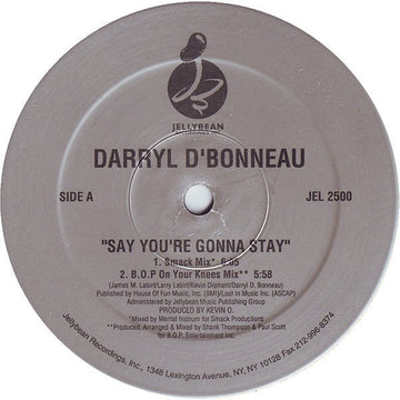 Darryl D'Bonneau - Say You're Gonna Stay Vinyl Vinly Record