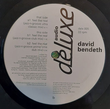 David Bendeth - Feel The Real Vinyl Vinly Record