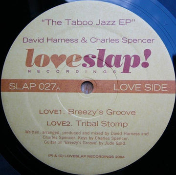 David Harness & Charles Spencer - The Taboo Jazz EP Vinyl Vinly Record