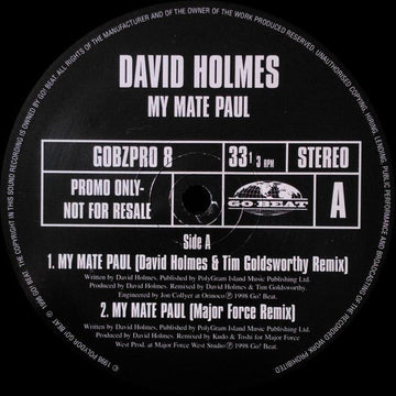David Holmes - My Mate Paul Vinyl Vinly Record