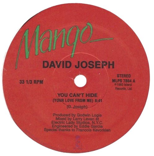 David Joseph - You Can't Hide (Your Love From Me) Vinyl
