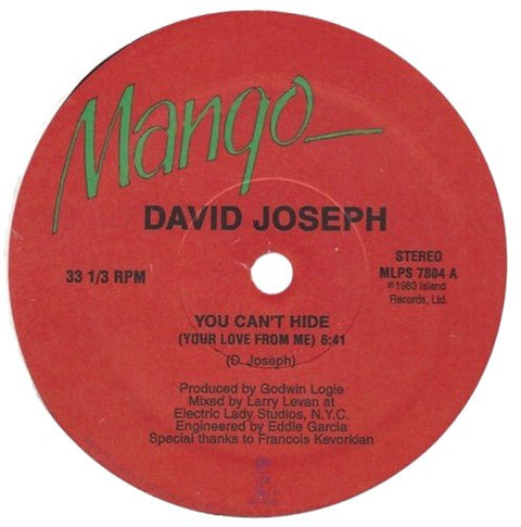 David Joseph - You Can't Hide (Your Love From Me) Vinyl - Vinyl Record