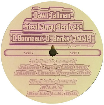 Dawn Tallman - Steal Away (Remixes) Vinyl Vinly Record