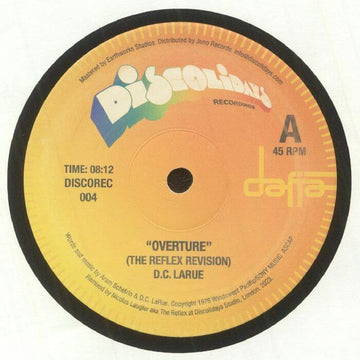Dc Larue / The Reflex - Overture / O Ba Ba (The Reflex Revisions) Vinyl Vinly Record