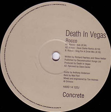 Death In Vegas - Rocco Vinyl Vinly Record