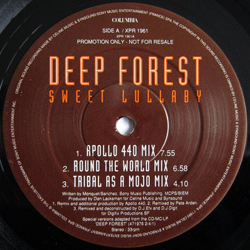 Deep Forest - Sweet Lullaby Vinyl Vinly Record