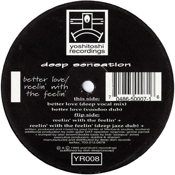 Deep Sensation - Better Love / Reelin' With The Feelin' Vinyl Vinly Record
