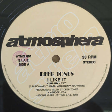 Deep Tones - I Like It Vinyl Vinly Record