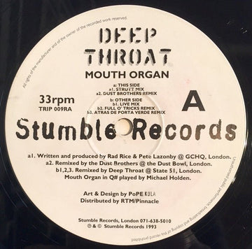 Deeper Throat - Mouth Organ Vinyl Vinly Record