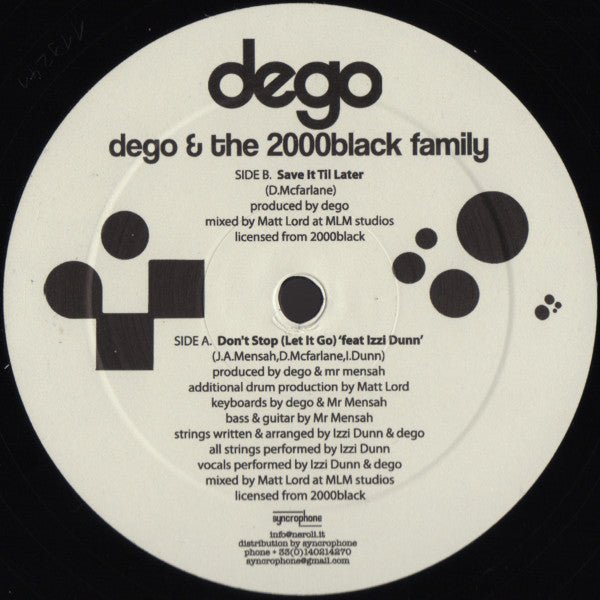 Dego & The 2000Black Family - Don't Stop (Let It Go) Vinyl
