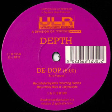 Depth - De - Dop Vinyl Vinly Record
