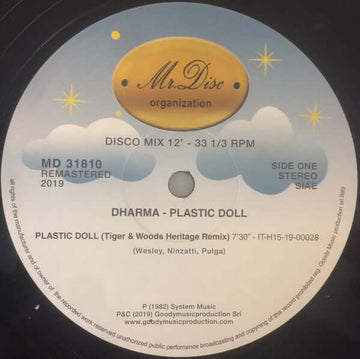 Dharma - Plastic Doll Vinyl Vinly Record