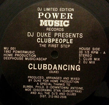 DJ Duke Presents Club People - The First Step Vinyl Vinly Record