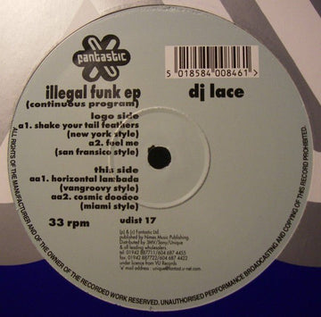DJ Lace - Illegal Funk EP Vinyl Vinly Record
