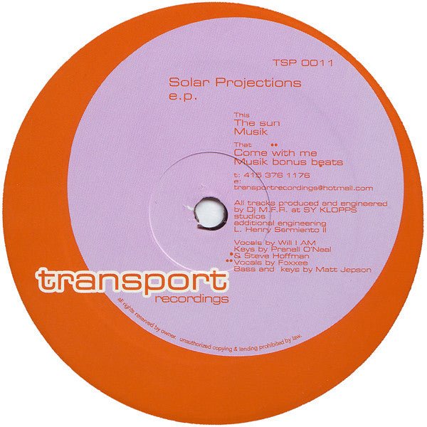 DJ MFR - Solar Projections E.P. Vinyl