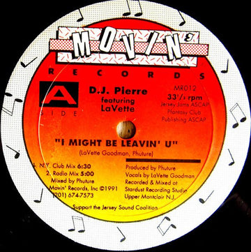 DJ Pierre Featuring LaVette - I Might Be Leavin' U Vinyl Vinly Record