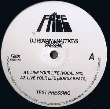 DJ Romain & Matt Keys - Live Your Life / Piano Man Vinyl Vinly Record