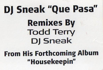 DJ Sneak - Que Pasa Vinyl Vinly Record