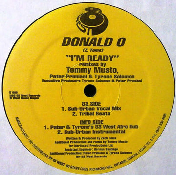 Donald O - I'm Ready (Remixes) Vinyl Vinly Record