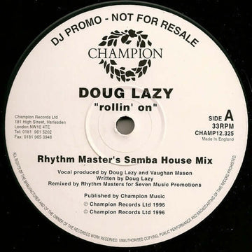 Doug Lazy - Rollin' On Vinyl Vinly Record