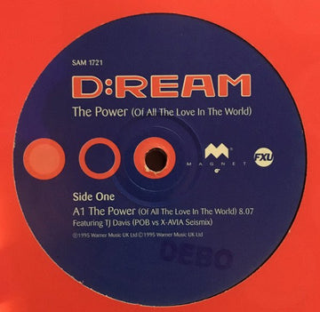 D:Ream - The Power (Of All The Love In The World) Vinyl Vinly Record
