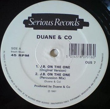 Duane & Co. - J.B. On The One Vinyl Vinly Record