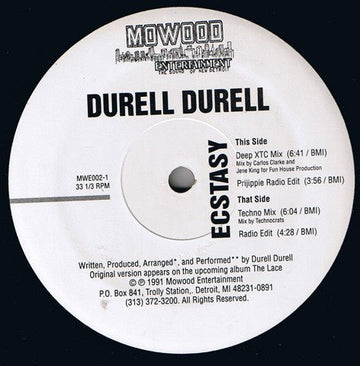 Durell Durell - Ecstasy Vinyl Vinly Record