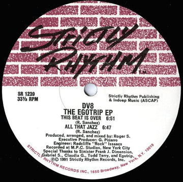 DV8 - The Egotrip EP Vinyl Vinly Record