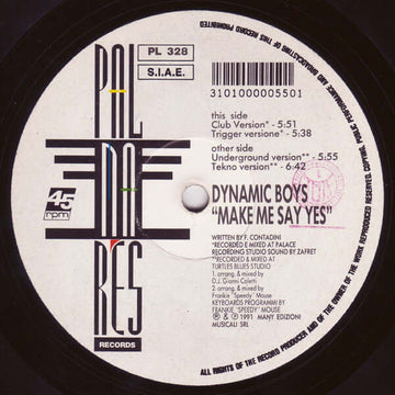 Dynamic Boys - Make Me Say Yes Vinyl Vinly Record