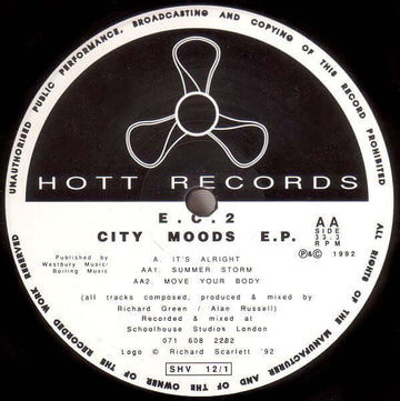 E. C. 2 - City Moods E.P. Vinyl Vinly Record