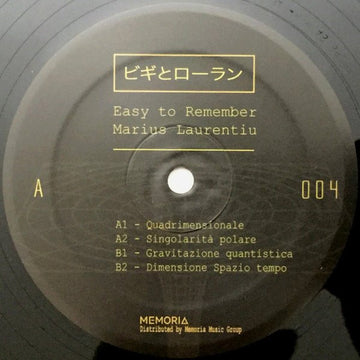 Easy To Remember / Marius Laurentiu - Teorie Dello Spazio - Tempo Vinyl Vinly Record