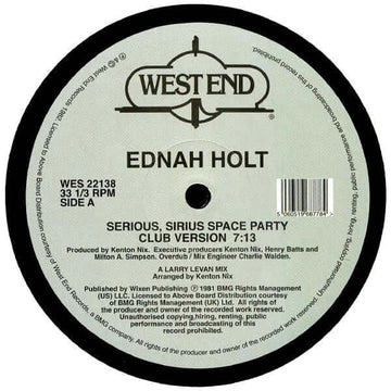 Ednah Holt - Serious, Sirius Space Party Vinyl Vinly Record