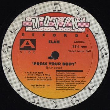 Ela'n - Press Your Body Vinyl Vinly Record