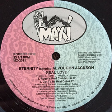 Eternity Featuring Alvaughn Jackson - Real Love Vinyl Vinly Record