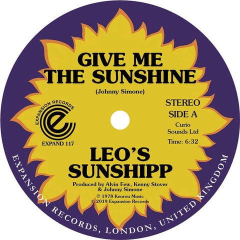 Leo's Sunshipp - Give Me The Sunshine - Artists Leo's Sunshipp Genre Funk, Soul, Reissue Release Date 1 Jan 2021 Cat No. EXPAND 117 Format 12" Vinyl - Expansion - Expansion - Expansion - Expansion - Vinyl Record