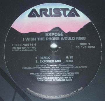 Exposé - I Wish The Phone Would Ring Vinyl Vinly Record
