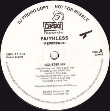 Faithless - Reverence / Insomnia Vinyl Vinly Record