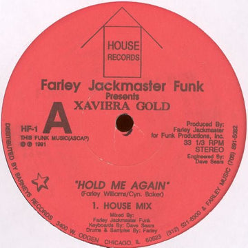 Farley Jackmaster Funk Presents Xaviera Gold - Hold Me Again Vinyl Vinly Record