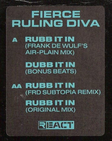 Fierce Ruling Diva - Rubb It In Vinyl Vinly Record