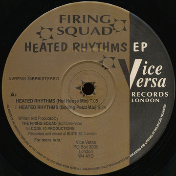 Firing Squad - Heated Rhythms EP Vinyl Vinly Record
