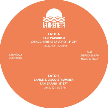 F.lli Paradiso, Lance & Disco Strummer - Chiacchiere di Lavoro / Taxi Safari Vinyl Vinly Record