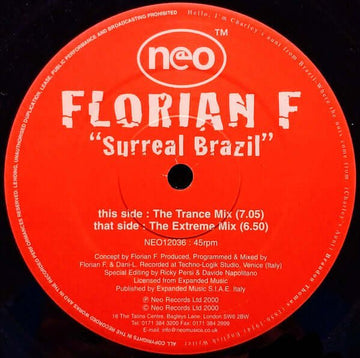 Florian F - Surreal Brazil Vinyl Vinly Record